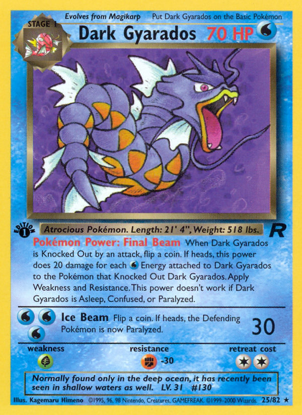 Dark Gyarados (25/82) [Team Rocket 1st Edition] | Card Merchant Takapuna