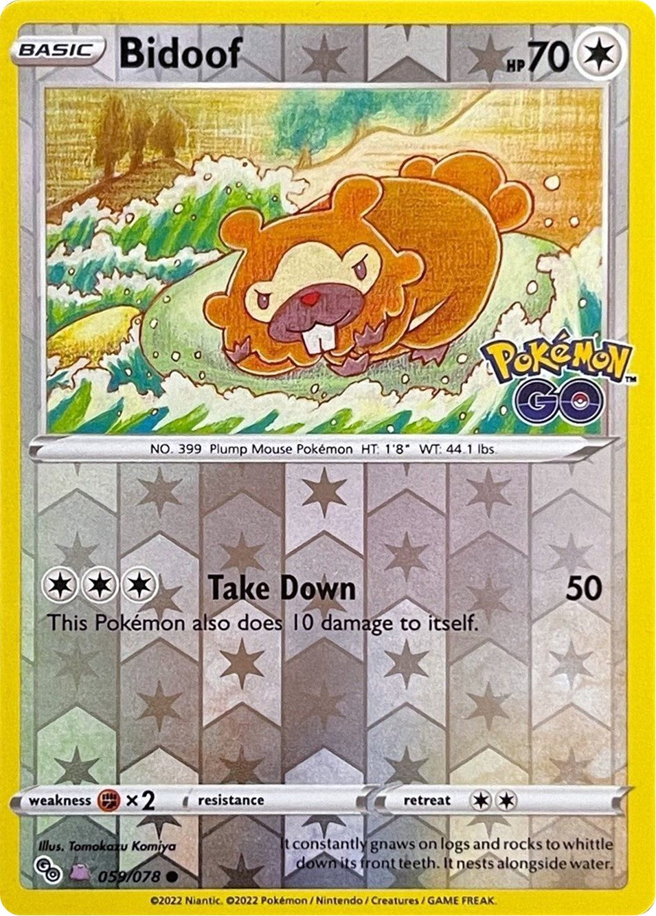 Bidoof (059/078) (Peelable Ditto) [Pokémon GO] | Card Merchant Takapuna