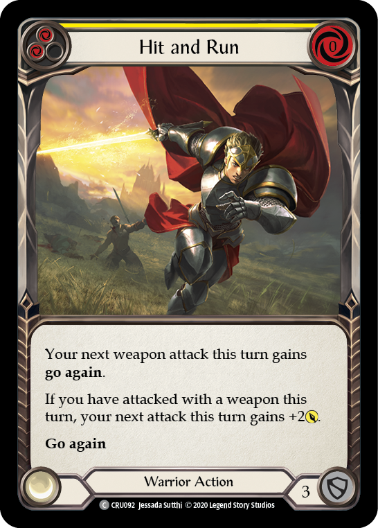 Hit and Run (Yellow) [CRU092] (Crucible of War)  1st Edition Normal | Card Merchant Takapuna