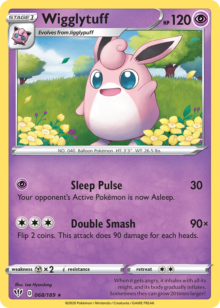 Wigglytuff (068/189) [Sword & Shield: Darkness Ablaze] | Card Merchant Takapuna