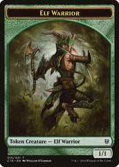 Elf Warrior // Zombie Double-Sided Token [Commander 2016 Tokens] | Card Merchant Takapuna