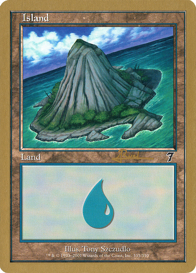 Island (ar335) (Antoine Ruel) [World Championship Decks 2001] | Card Merchant Takapuna