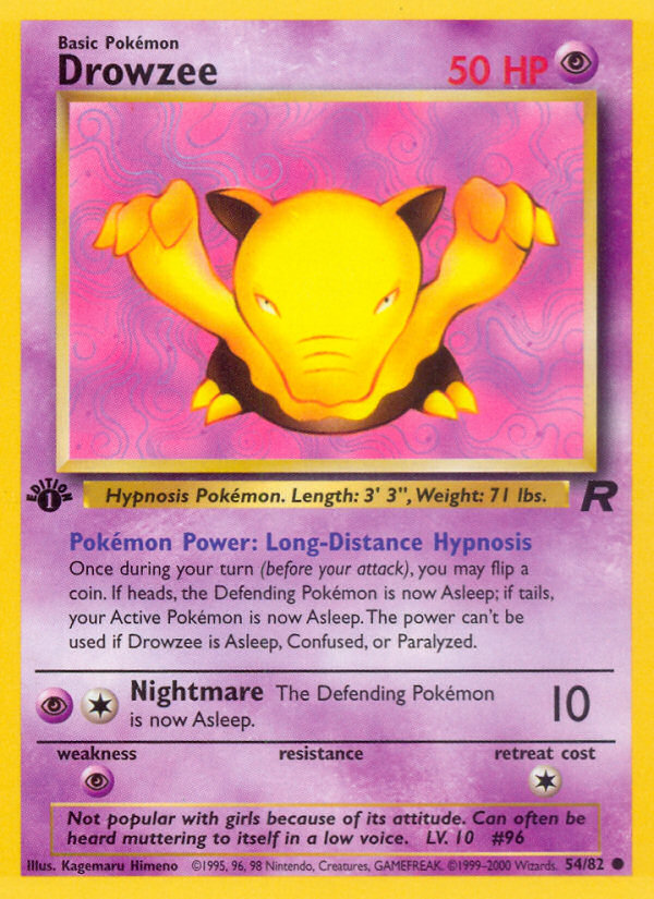 Drowzee (54/82) [Team Rocket 1st Edition] | Card Merchant Takapuna