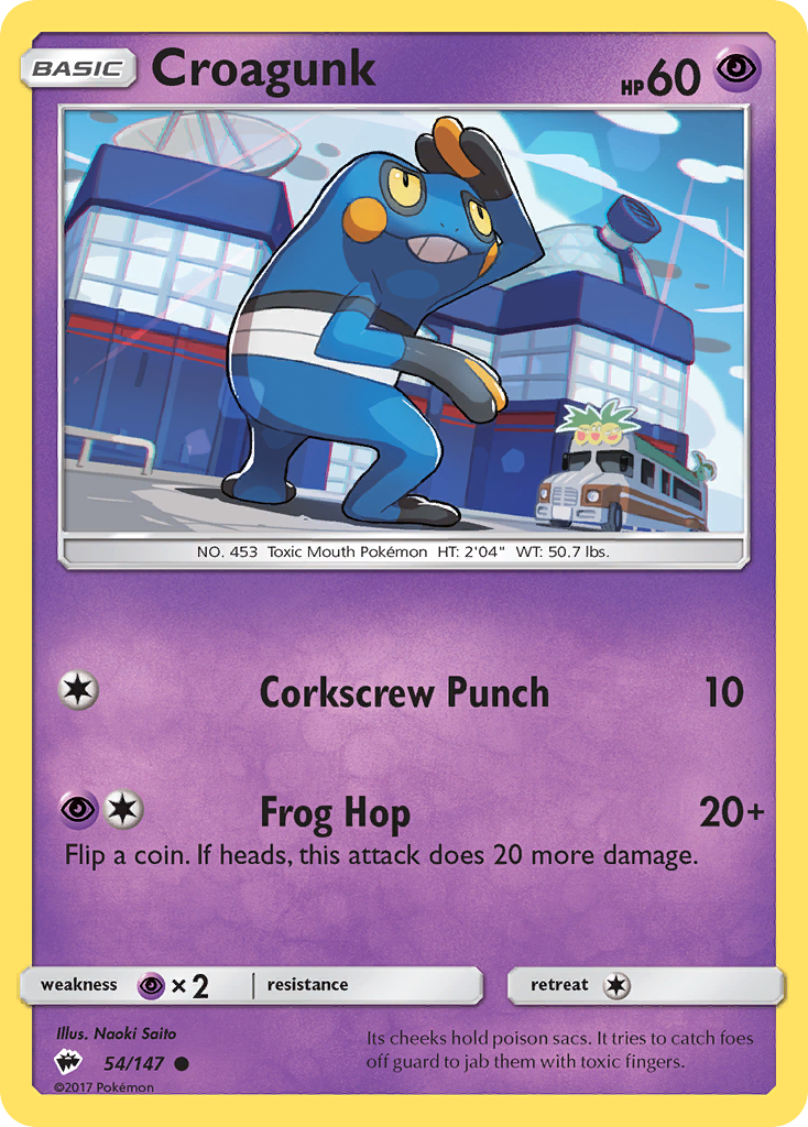 Croagunk (54/147) [Sun & Moon: Burning Shadows] | Card Merchant Takapuna