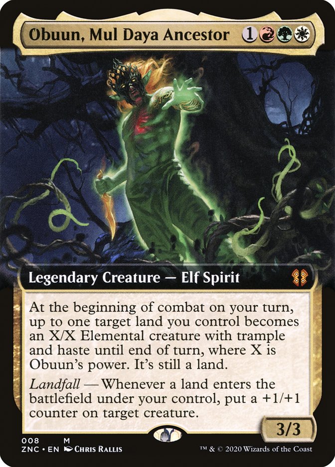 Obuun, Mul Daya Ancestor (Extended Art) [Zendikar Rising Commander] | Card Merchant Takapuna