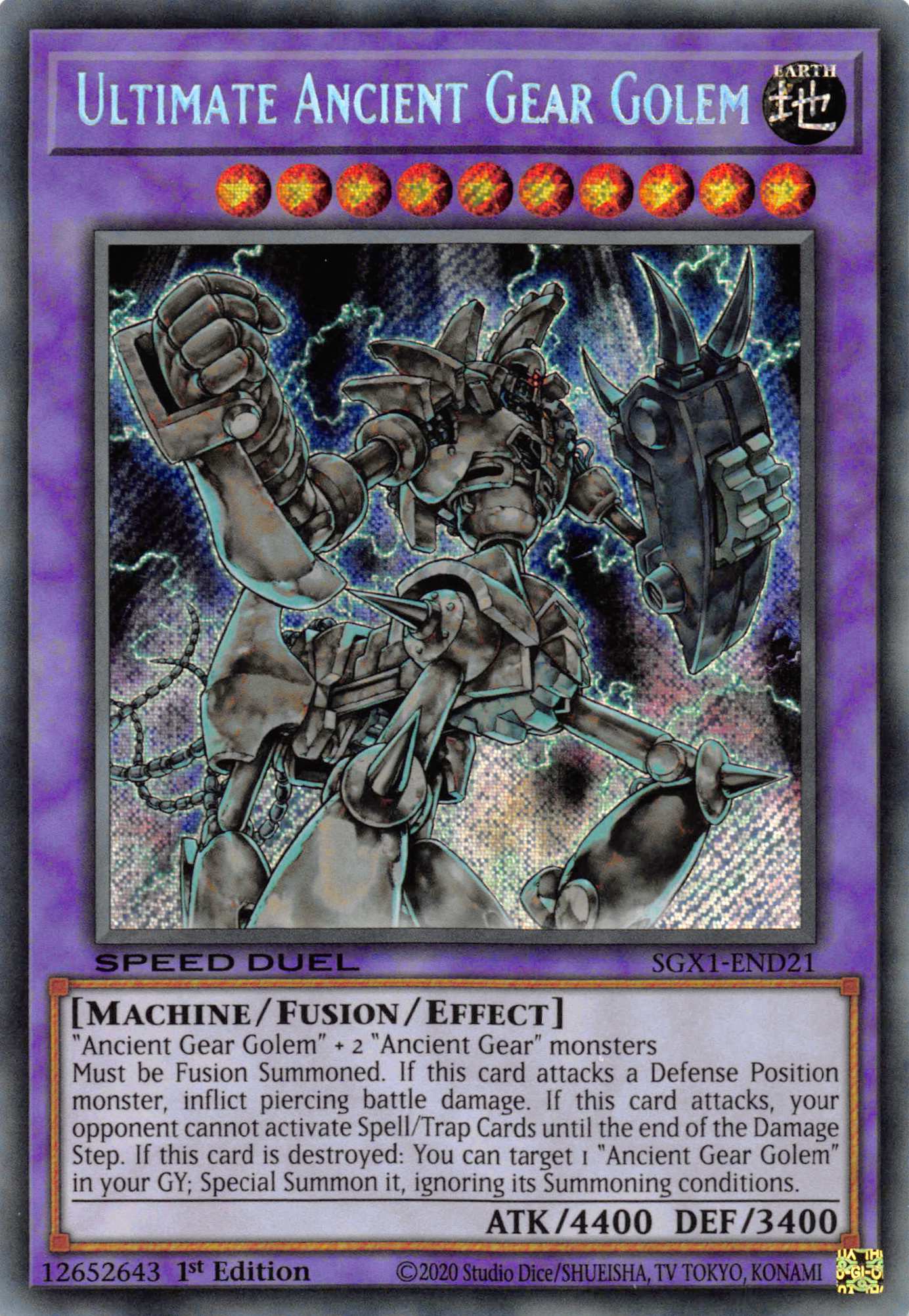 Ultimate Ancient Gear Golem [SGX1-END21] Secret Rare | Card Merchant Takapuna