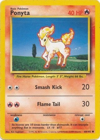 Ponyta (60/102) [Base Set Unlimited] | Card Merchant Takapuna