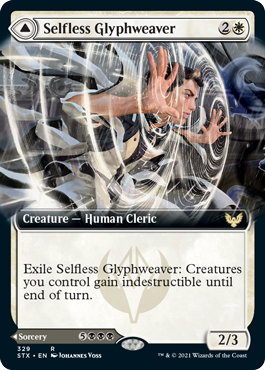 Selfless Glyphweaver // Deadly Vanity (Extended Art) [Strixhaven: School of Mages] | Card Merchant Takapuna