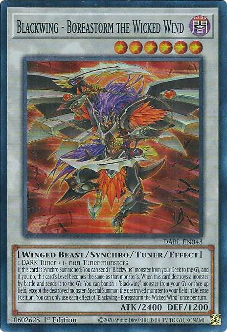 Blackwing - Boreastorm the Wicked Wind [DABL-EN043] Super Rare | Card Merchant Takapuna