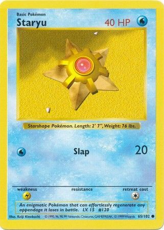 Staryu (65/102) [Base Set Shadowless Unlimited] | Card Merchant Takapuna