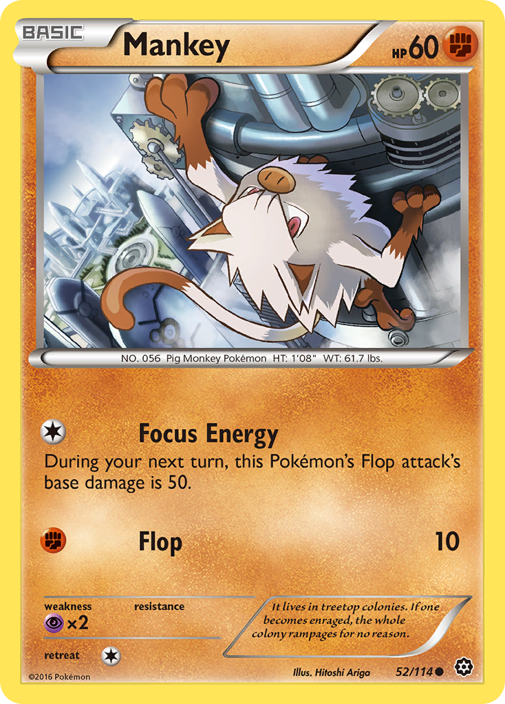 Mankey (52/114) [XY: Steam Siege] | Card Merchant Takapuna