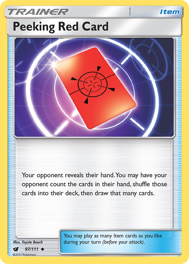 Peeking Red Card (97/111) [Sun & Moon: Crimson Invasion] | Card Merchant Takapuna