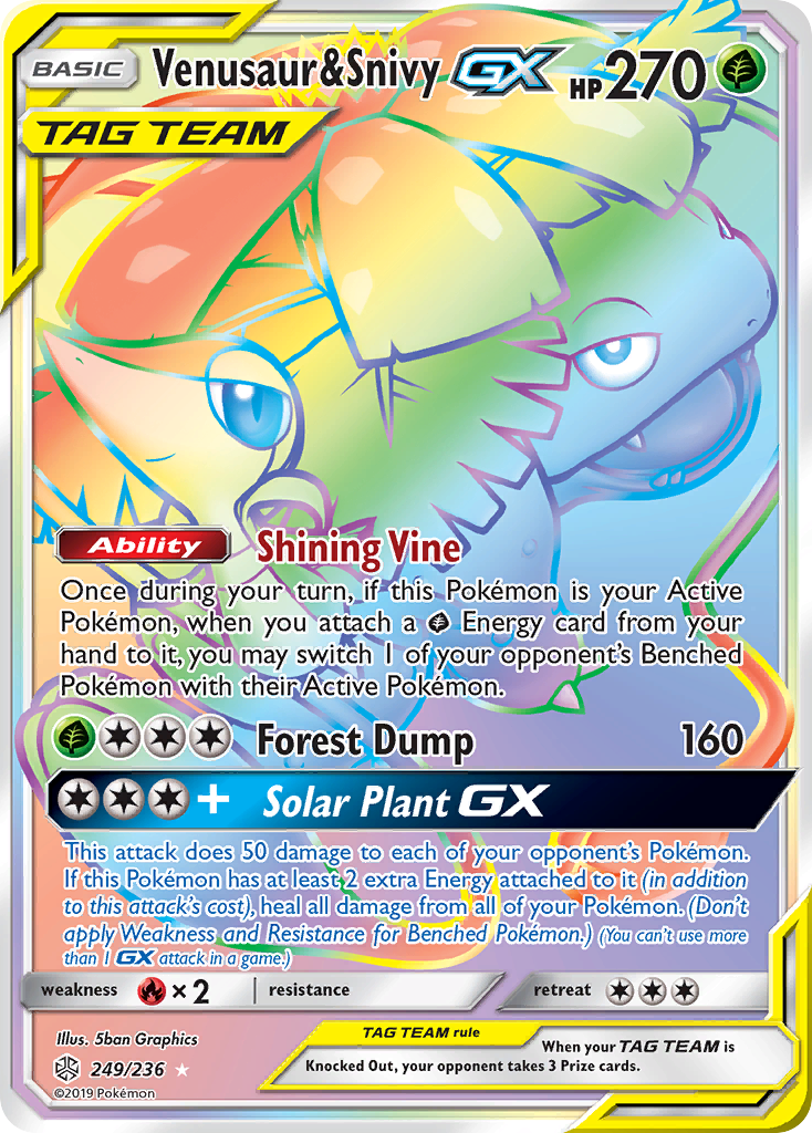 Venusaur & Snivy GX (249/236) [Sun & Moon: Cosmic Eclipse] | Card Merchant Takapuna