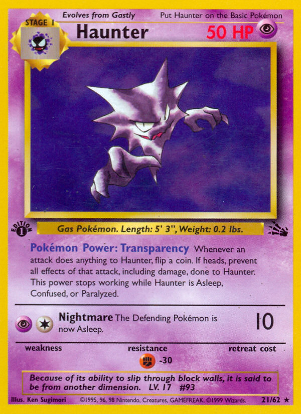 Haunter (21/62) [Fossil 1st Edition] | Card Merchant Takapuna