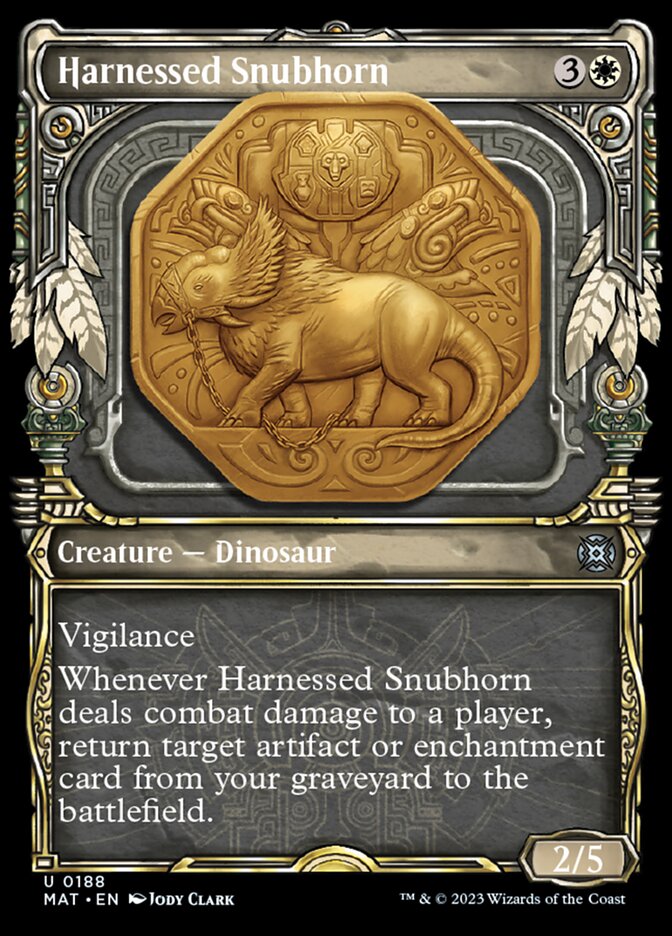 Harnessed Snubhorn (Showcase Halo Foil) [March of the Machine: The Aftermath] | Card Merchant Takapuna