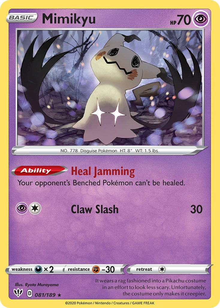 Mimikyu (081/189) (Cosmos Holo) [Sword & Shield: Darkness Ablaze] | Card Merchant Takapuna