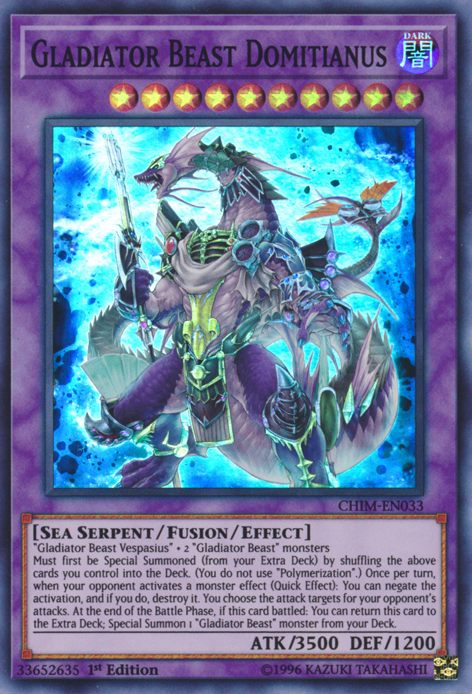 Gladiator Beast Domitianus [CHIM-EN033] Super Rare | Card Merchant Takapuna