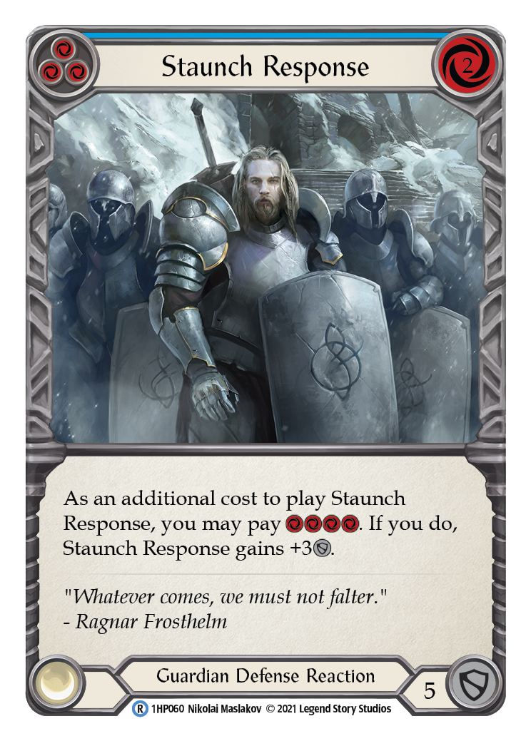 Staunch Response (Blue) [1HP060] (History Pack 1) | Card Merchant Takapuna