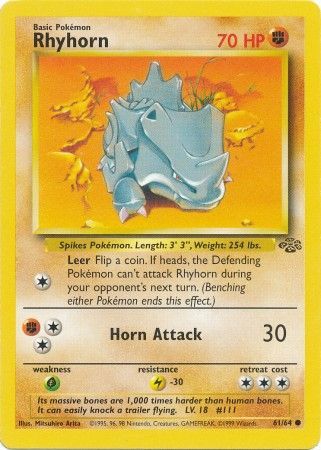 Rhyhorn (61/64) [Jungle Unlimited] | Card Merchant Takapuna