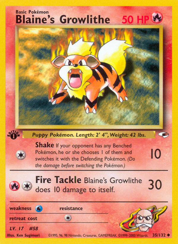 Blaine's Growlithe (35/132) [Gym Heroes 1st Edition] | Card Merchant Takapuna