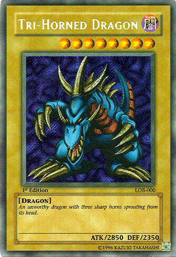 Tri-Horned Dragon [LOB-000] Secret Rare | Card Merchant Takapuna