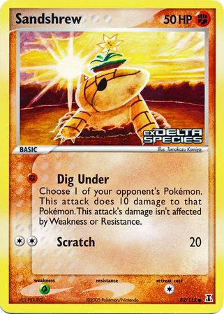 Sandshrew (82/113) (Stamped) [EX: Delta Species] | Card Merchant Takapuna