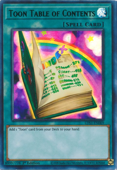 Toon Table of Contents (Green) [LDS1-EN069] Ultra Rare | Card Merchant Takapuna