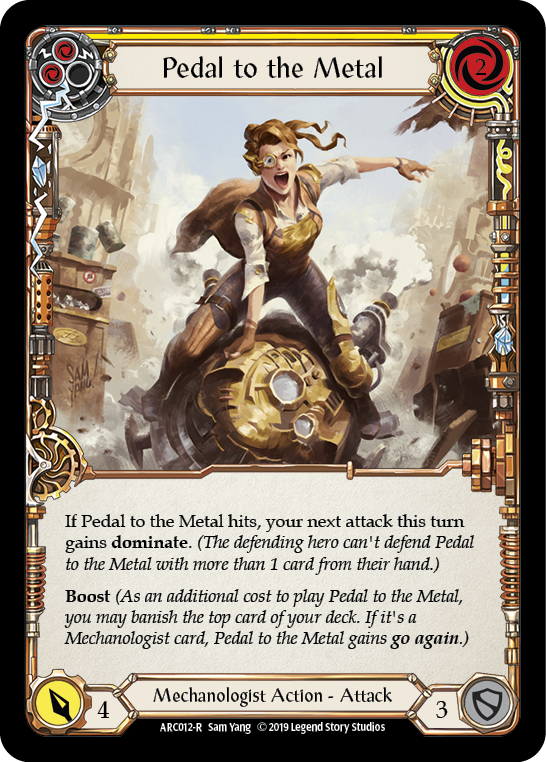 Pedal to the Metal (Yellow) [ARC012-R] (Arcane Rising)  1st Edition Normal | Card Merchant Takapuna