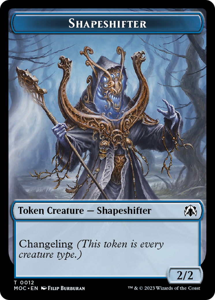 Blood // Shapeshifter Double-Sided Token [March of the Machine Commander Tokens] | Card Merchant Takapuna