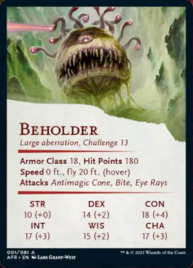 Beholder Art Card [Dungeons & Dragons: Adventures in the Forgotten Realms Art Series] | Card Merchant Takapuna