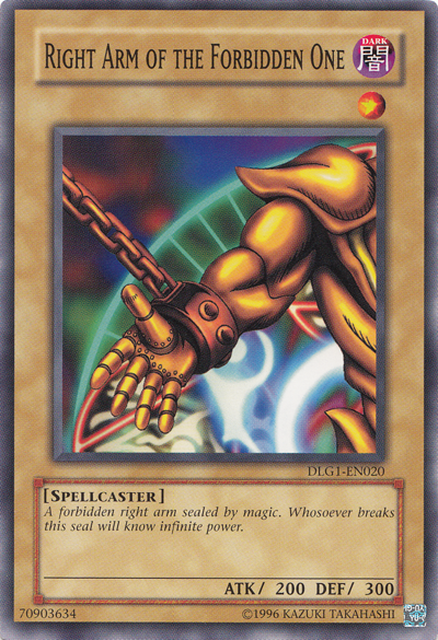 Right Arm of the Forbidden One [DLG1-EN020] Common | Card Merchant Takapuna