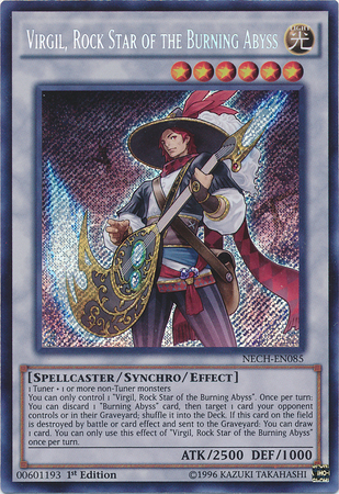 Virgil, Rock Star of the Burning Abyss [NECH-EN085] Secret Rare | Card Merchant Takapuna