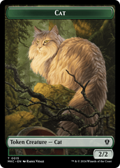 Drake // Cat Double-Sided Token [Murders at Karlov Manor Commander Tokens] | Card Merchant Takapuna