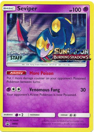 Seviper (SM46) (Staff Prerelease Promo) [Sun & Moon: Black Star Promos] | Card Merchant Takapuna