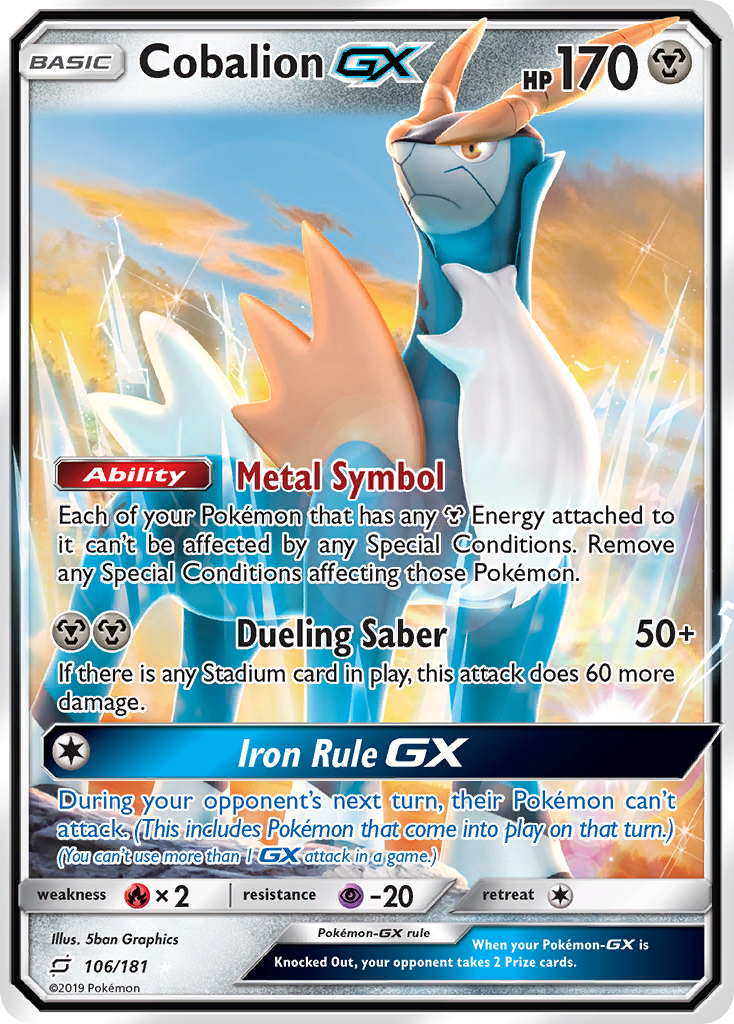 Cobalion GX (106/181) [Sun & Moon: Team Up] | Card Merchant Takapuna