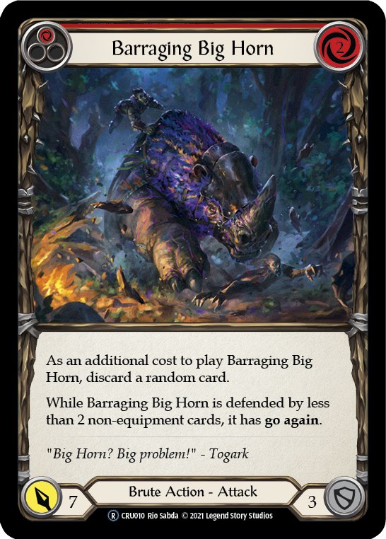 Barraging Big Horn (Red) [U-CRU010] (Crucible of War Unlimited)  Unlimited Normal | Card Merchant Takapuna