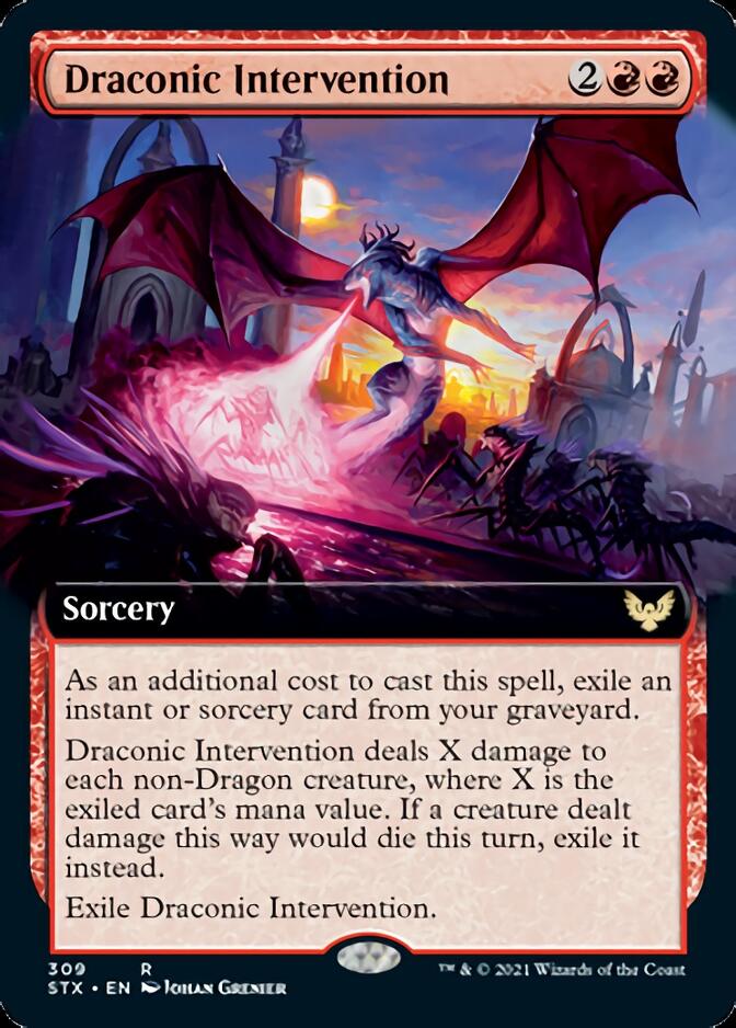 Draconic Intervention (Extended Art) [Strixhaven: School of Mages] | Card Merchant Takapuna