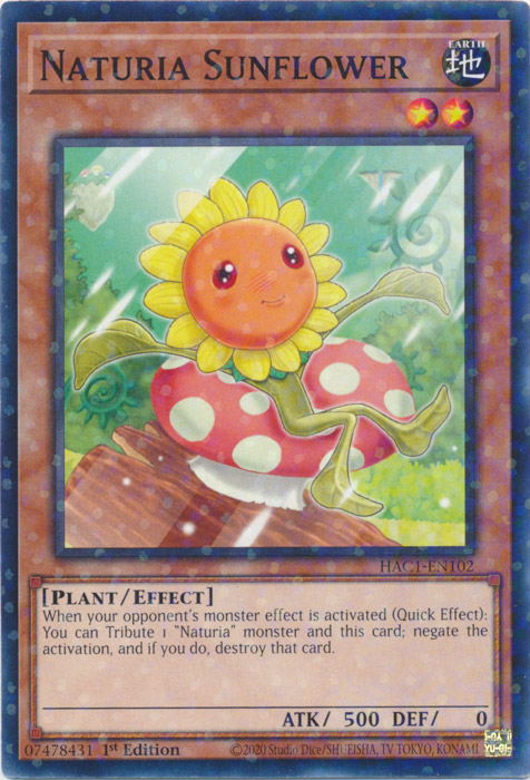 Naturia Sunflower (Duel Terminal) [HAC1-EN102] Parallel Rare | Card Merchant Takapuna