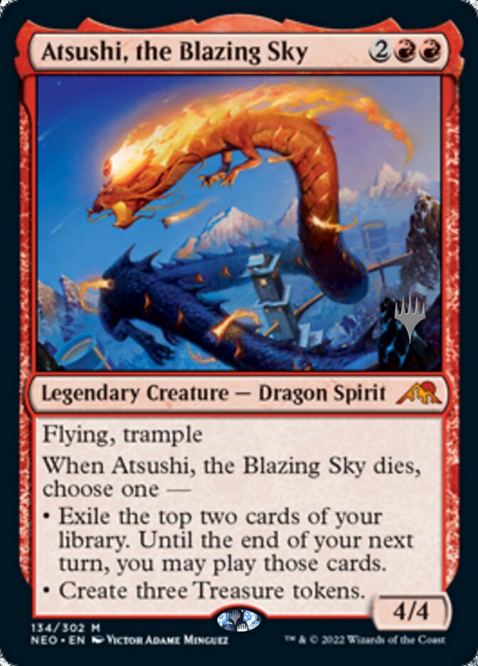 Atsushi, the Blazing Sky (Promo Pack) [Kamigawa: Neon Dynasty Promos] | Card Merchant Takapuna