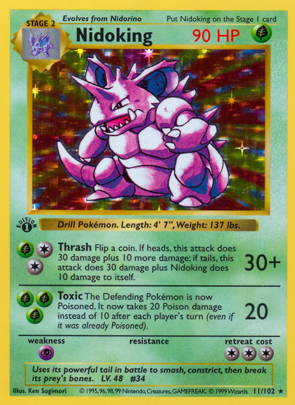 Nidoking (11/102) (Shadowless) [Base Set 1st Edition] | Card Merchant Takapuna