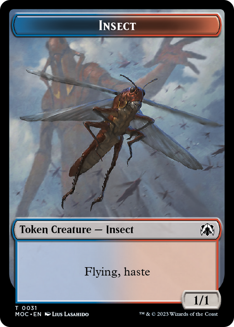 Soldier // Insect Double-Sided Token [March of the Machine Commander Tokens] | Card Merchant Takapuna