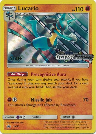 Lucario (SM95) (Staff Prerelease Promo) [Sun & Moon: Black Star Promos] | Card Merchant Takapuna