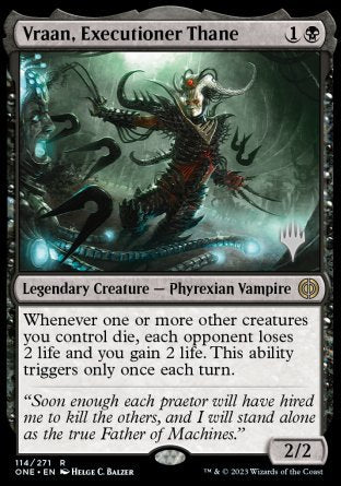 Vraan, Executioner Thane (Promo Pack) [Phyrexia: All Will Be One Promos] | Card Merchant Takapuna