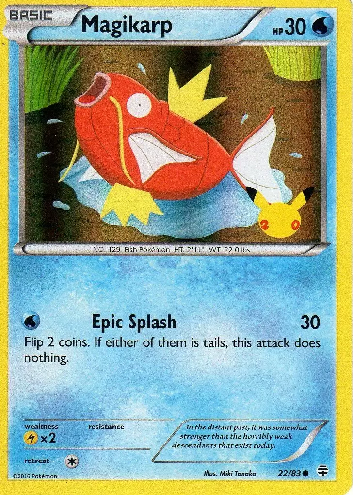 Magikarp (22/83) (20th Anniversary Stamp) [XY: Generations] | Card Merchant Takapuna