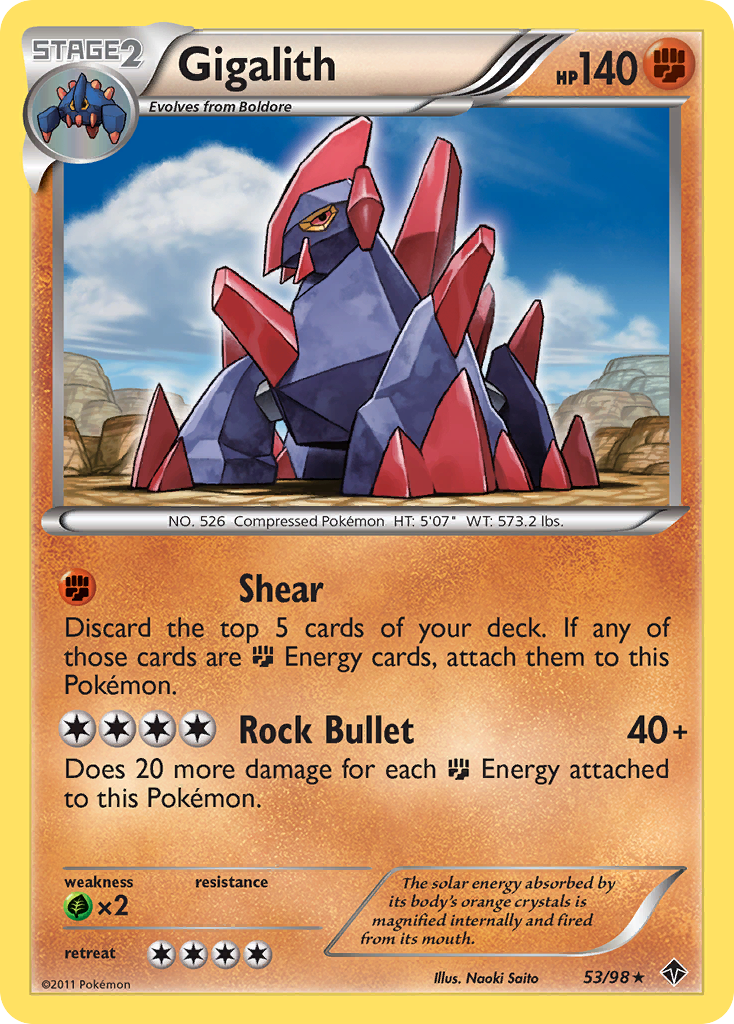 Gigalith (53/98) [Black & White: Emerging Powers] | Card Merchant Takapuna