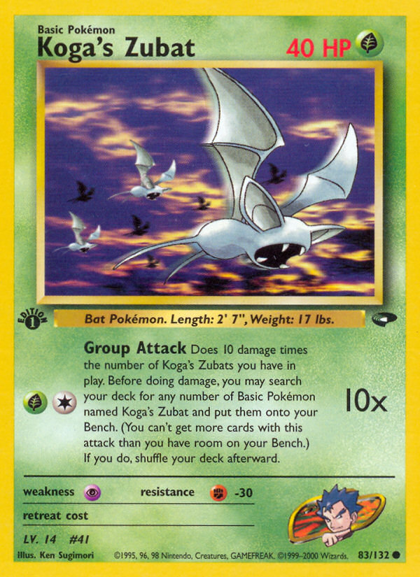 Koga's Zubat (83/132) [Gym Challenge 1st Edition] | Card Merchant Takapuna