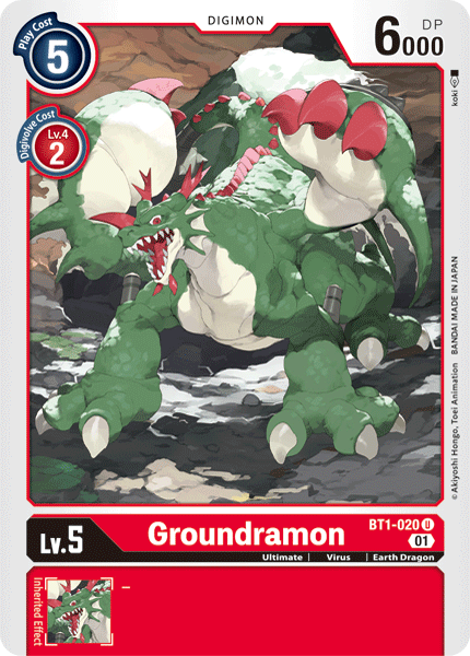 Groundramon [BT1-020] (Alternative Art) [Starter Deck: Gallantmon] | Card Merchant Takapuna