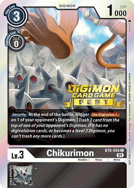 Chikurimon [BT6-056] (Digimon Card Game Fest 2022) [Double Diamond Promos] | Card Merchant Takapuna