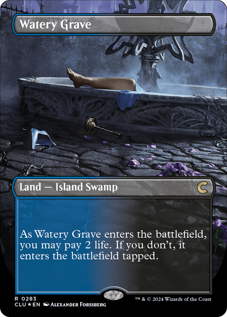 Watery Grave (Borderless) [Ravnica: Clue Edition] | Card Merchant Takapuna