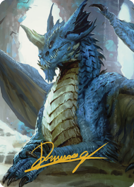 Young Blue Dragon Art Card (Gold-Stamped Signature) [Commander Legends: Battle for Baldur's Gate Art Series] | Card Merchant Takapuna